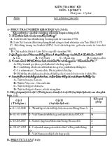 Kiểm tra học kì 1 môn  lịch sử 9 thời gian  45 phút